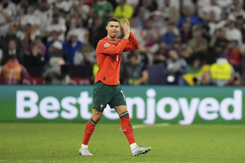 Cristiano Ronaldo walks away in Portugal game