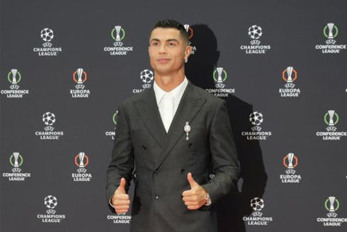 Cristiano Ronaldo receiving awards in the UEFA Champions League