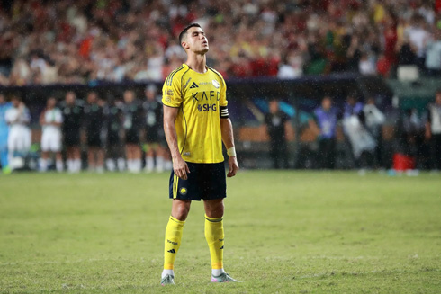 Cristiano Ronaldo concentration before a penalty-kick