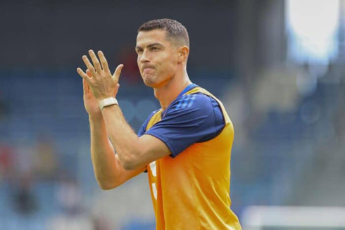 Cristiano Ronaldo during warwmup session for Al Nassr