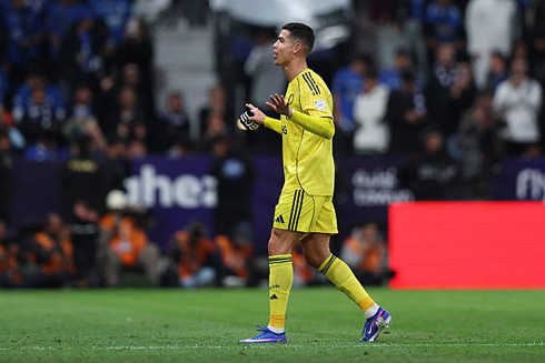 Cristiano Ronaldo telling fans to be calm