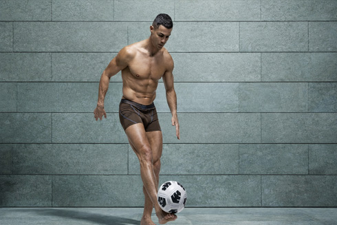 Cristiano Ronaldo in boxers playing football