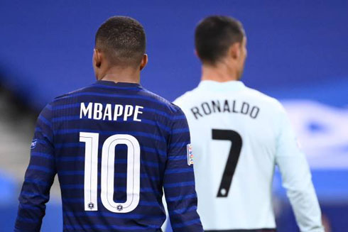 Cristiano Ronaldo and Mbappe number 7 and number 10