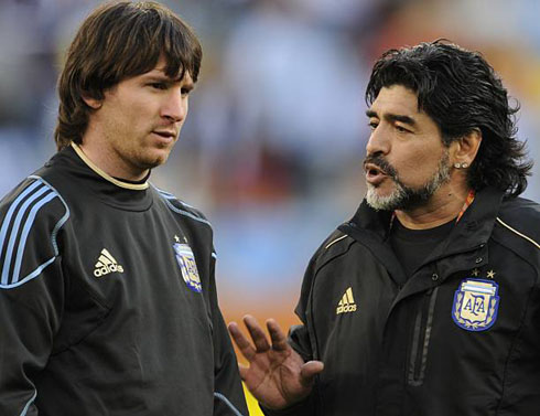 Lionel Messi and Diego Maradona in Argentina