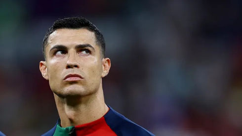 Cristiano Ronaldo pre-match line up for Portugal