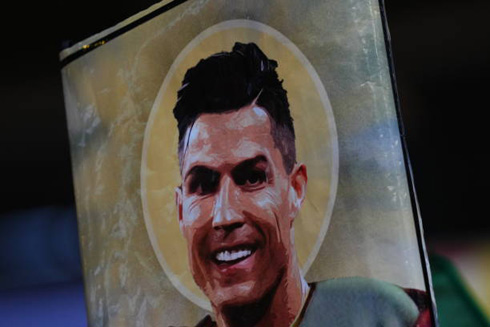 Cristiano Ronaldo face in a poster