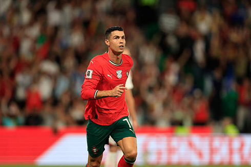 Cristiano Ronaldo running for Portugal