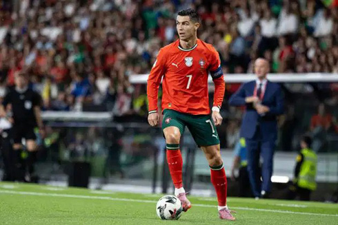 Cristiano Ronaldo in action for Portugal