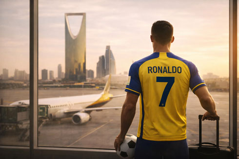 Cristiano Ronaldo arriving to Saudi Arabia