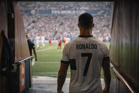 Cristiano Ronaldo entering the stadium for Portugal at the 2026 World Cup