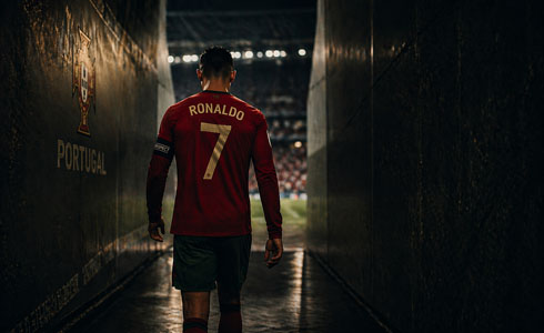 Cristiano Ronaldo main character at the tunnel entrance