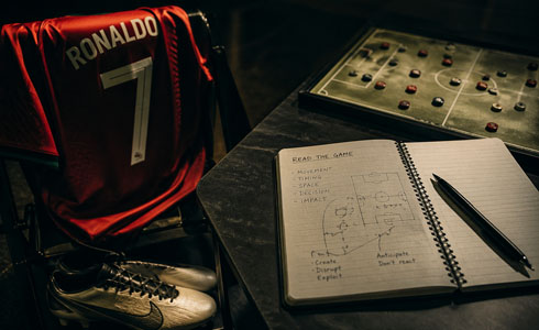 Cristiano Ronaldo shirt next to a book