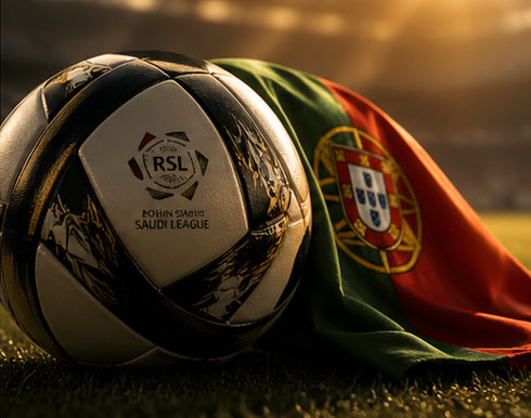 Cristiano Ronaldo ball and Portuguese flag