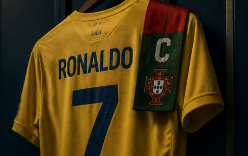 Cristiano Ronaldo Portugal captain and Al Nassr shirt 7