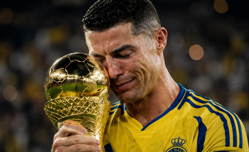 Cristiano Ronaldo crying after winning Saudi title