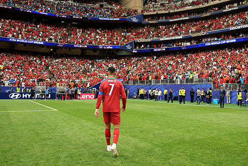 Cristiano Ronaldo leaving the pitch
