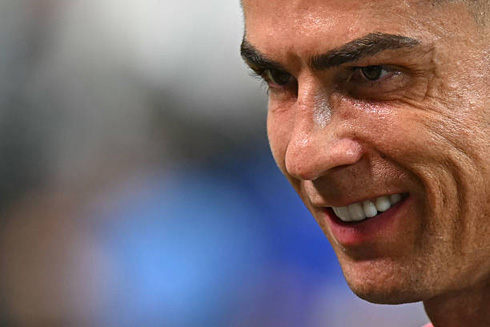 Cristiano Ronaldo smiling during game in the 2026 World Cup