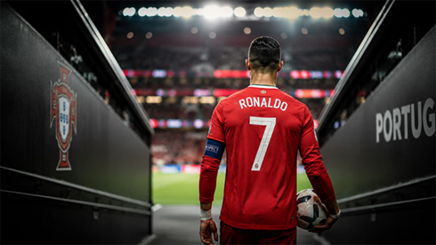 Cristiano Ronaldo entering the pitch at the 2026 World Cup