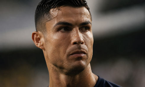 Cristiano Ronaldo close lookup on his face