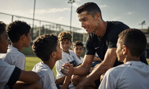 Cristiano Ronaldo inspiring kids