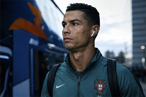 Cristiano Ronaldo walking in the street