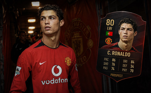 Cristiano Ronaldo in early FIFA cards