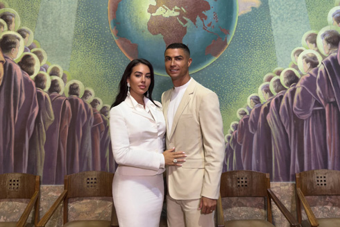 Cristiano Ronaldo next to Georgina Rodriguez in their 2026 wedding Vogue cover