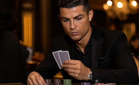 Ronaldo playing cards in his 40s