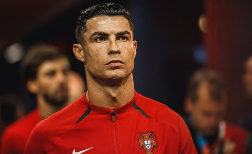 Cristiano Ronaldo lined up before match