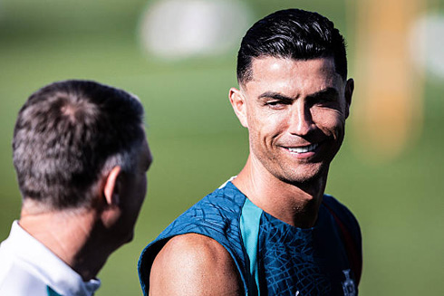 Cristiano Ronaldo in training in 2026