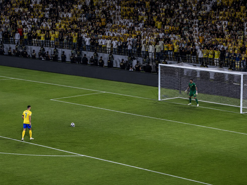 Cristiano Ronaldo about to score a penalty-kick