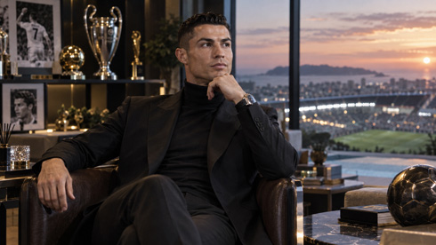 Cristiano Ronaldo in his office