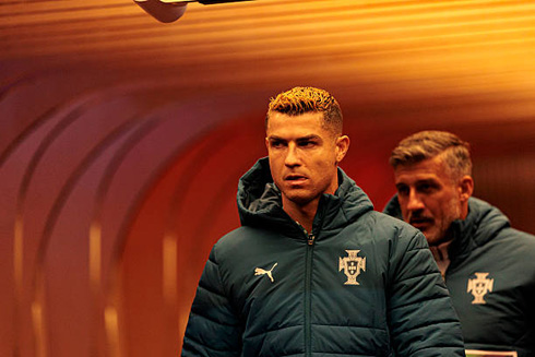 Cristiano Ronaldo in the stadium tunnel