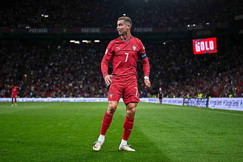 Cristiano Ronaldo in a Portugal red uniform