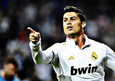 Cristiano Ronaldo celebrating a goal for Real Madrid