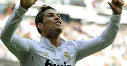 Cristiano Ronaldo showing his joy in a goal celebration