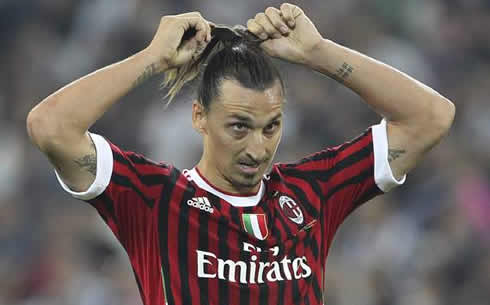 Zlatan Ibrahimovic new long hair in AC Milan