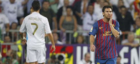 Cristiano Ronaldo vs Lionel Messi in a Real Madrid vs Barcelona Clasico