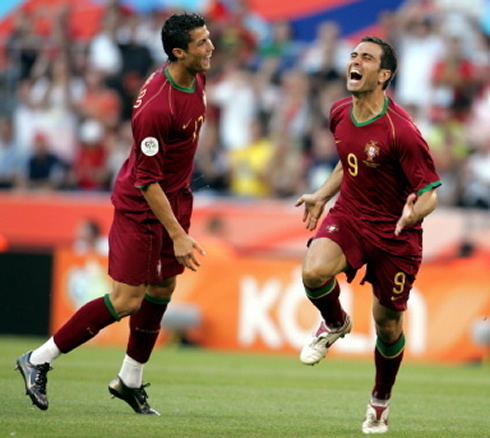 Cristiano Ronaldo and Pauleta playing for Portugal in the 2006 World Cup