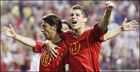Cristiano Ronaldo and Rui Costa in Portugal, in the Euro 2004