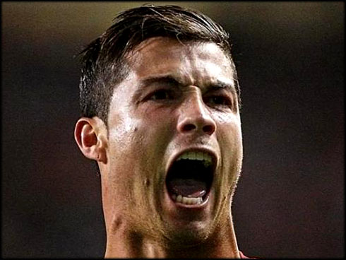 Cristiano Ronaldo face screaming and yelling