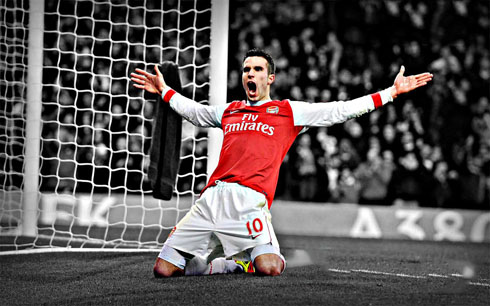 Robin Van Persie goal for Arsenal and celebration