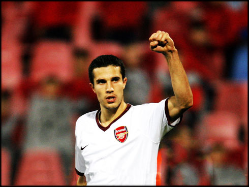 Robin Van Persie - Arsenal white shirt/jersey/kit for 2011-2012