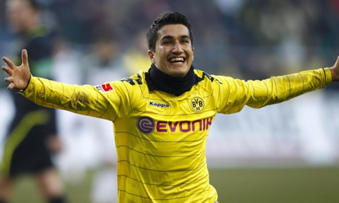 Nuri Sahin celebrating a goal for Borussia Dortmund