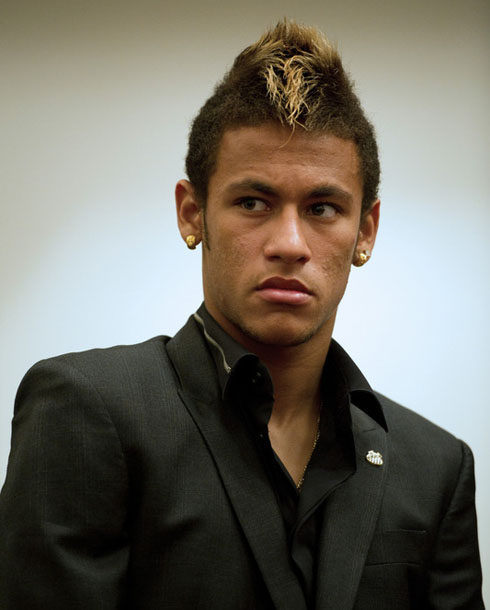 Neymar in a black suit in Brazil