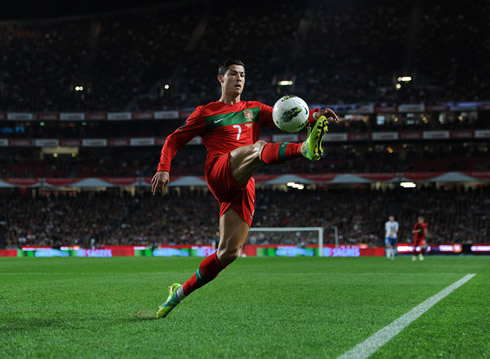 Cristiano Ronaldo beautiful photo playing for Portugal in 2011-2012