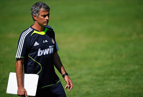 José Mourinho in a Real Madrid practice session in 2011-2012