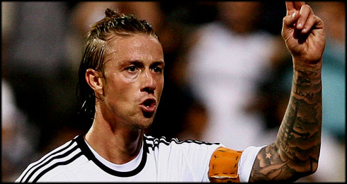 Guti Hernandez in Besiktas, showing his body tattoos