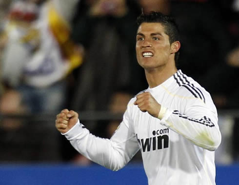 Cristiano Ronaldo excited in a Real Madrid game