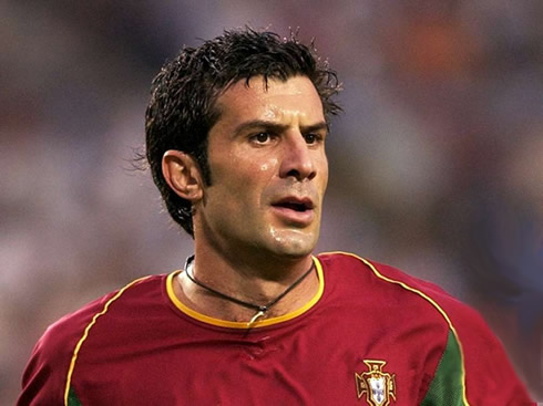 Luís Figo playing for the Portuguese National Team